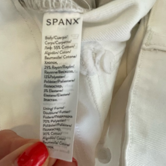 SPANX Stretch Twill Cropped Wide Leg Pant White Womens Sz XL Pull On Flared - Picture 14 of 16